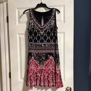 White House Black Market Black and Pink Mini Dress